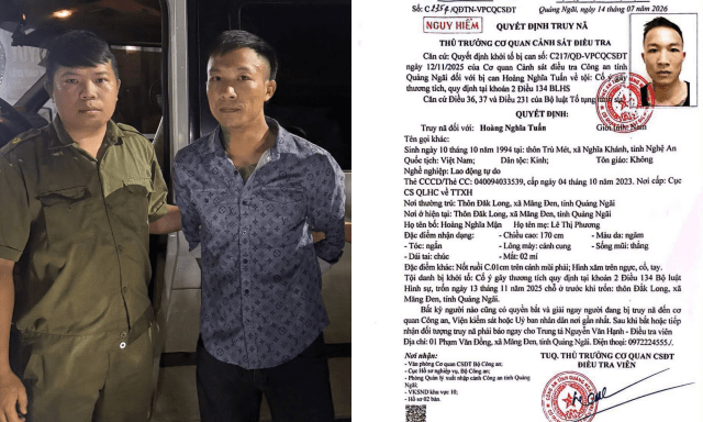 Bắt giữ 2 đối tượng truy nã Hoàng Nghĩa Tuấn và Đào Anh Vinh