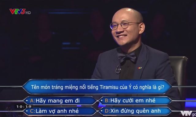 “Bánh tiramisu có nghĩa là gì?” - Câu hỏi trị giá 14 triệu đồng tại Ai Là Triệu Phú, người chơi bỏ cuộc