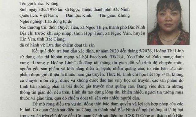 Ai từng mua thuốc nam gia truyền của “Lương y Hoàng Linh”, khẩn trương liên hệ công an trước ngày 31/12