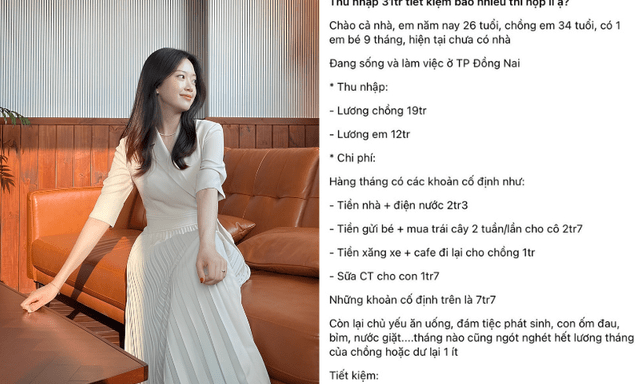 Vợ chồng ở Đồng Nai thu nhập 31 triệu vừa thuê nhà, vừa nuôi con: Chi tiêu thế nào mà tiết kiệm được 12 triệu/tháng?