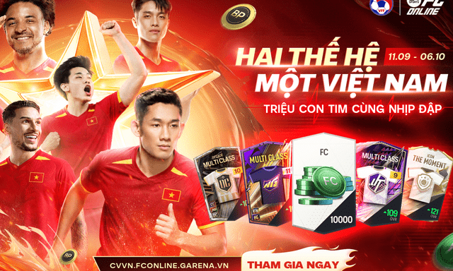 Tiếp lửa đội tuyển Việt Nam tại đấu trường khu vực, rinh trọn quà tặng hấp dẫn từ FC Online