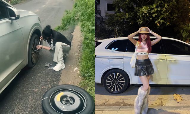 Diệp Lâm Anh thay lốp dự phòng cho VW Viloran hút hơn 1,6 triệu view: Vẫn bị nói giả tạo dù được nhiều cánh mày râu công nhận