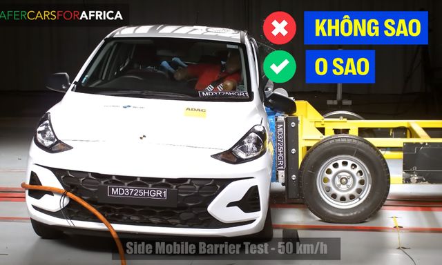 Hyundai Grand i10 nhận 0 sao an toàn cho người lớn, 3 sao dành cho trẻ em nhưng xe sản xuất tại Việt Nam 'không liên quan'