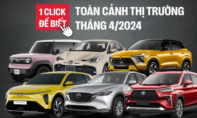 Doanh số ô tô tháng 4/2026: Toyota Veloz Cross bất ngờ dẫn đầu nhóm xe xăng dầu, VinFast áp đảo chiếm trọn 5 vị trí top đầu