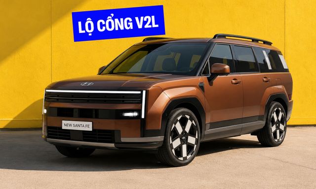 Hyundai Santa Fe 2027 lộ thêm nhiều thay đổi: Lần đầu có cổng V2L, dễ là EREV, thay hộp số mới