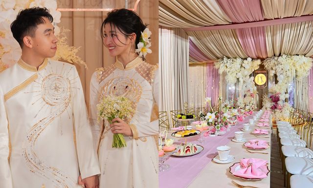 Cận cảnh tiệc trà sang chảnh trong lễ đính hôn của Á hậu Phương Nhi và con trai tỷ phú Phạm Nhật Vượng