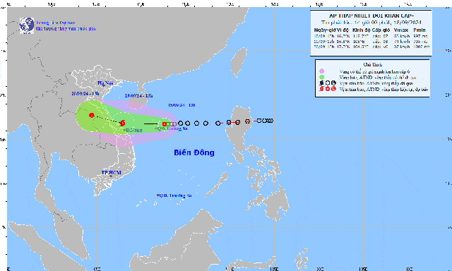 Dự báo mới nhất về cơn bão số 4: 
