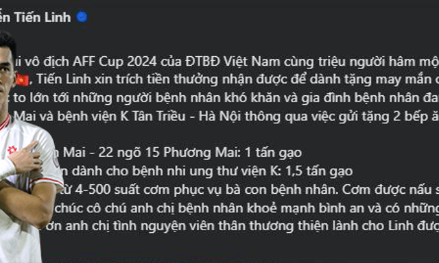 Tỏa sáng ở AFF Cup 2024, Tiến Linh tiếp tục 