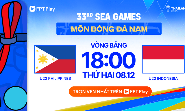 Xem TRỰC TIẾP bóng đá SEA Games 33: U22 Philippines vs U22 Indonesia