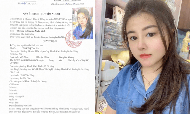 Truy tìm Thái Thị Thu Hà 31 tuổi