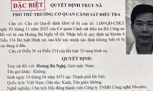 Truy nã đặc biệt Chủ tịch Công ty Hoàng Bá Nghị