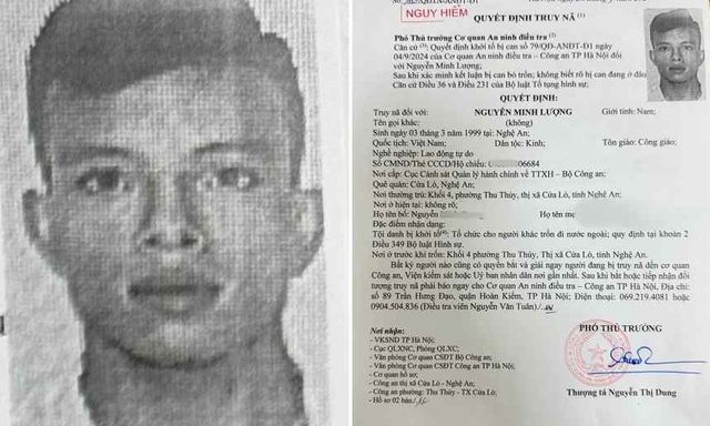 Truy nã Nguyễn Minh Lượng SN 1999