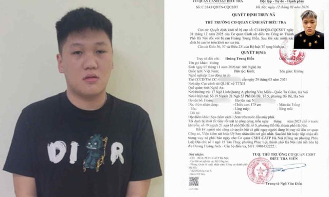 Đối tượng Hoàng Trung Hiếu SN 2006 ra đầu thú