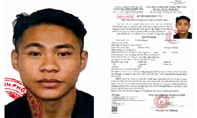 Quyết định truy nã nhân viên quán karaoke Vi Văn Thuận