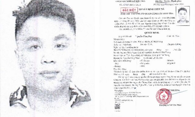 Truy nã đặc biệt Nguyễn Công Duy SN 1996