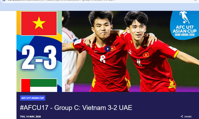 Trang chủ AFC mắc lỗi, tuyển Việt Nam đang thắng UAE bỗng hóa… thua