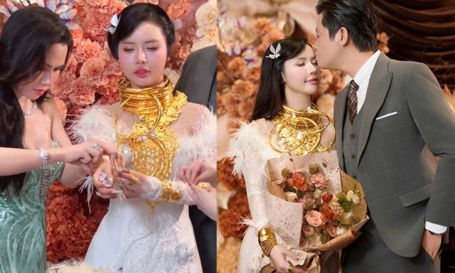 Danh tính cô dâu đeo vàng trĩu cổ, trao quà 40 phút mới xong, hé lộ con số “khủng”