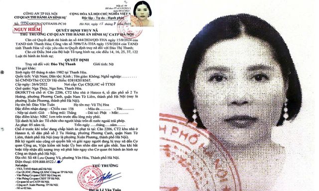 Quyết định truy nã Đào Thị Thanh SN 1982