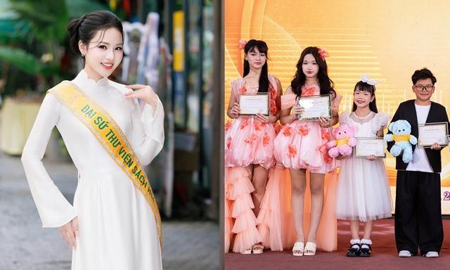 Á hậu Hà Trang cùng dàn MC nhí gây chú ý tại lễ ra mắt Thư viện Sách nói