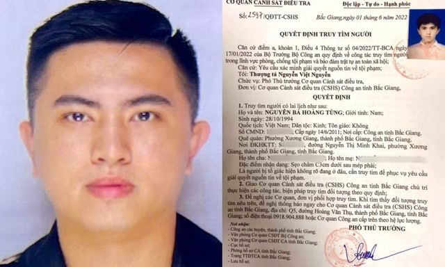 Công an truy tìm người tên Nguyễn Bá Hoàng Tùng SN 1994