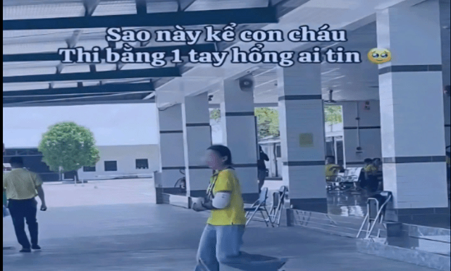 Clip người phụ nữ bó bột đi thi sát hạch lái ô tô là sai sự thật: Công an cảnh báo
