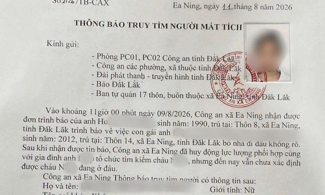 Bé gái 14 tuổi để lại thư tay, mất tích 17 ngày: Bất ngờ nơi tìm thấy