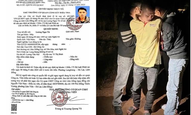 Vây bắt thành công Lương Ngọc Tú SN 1995