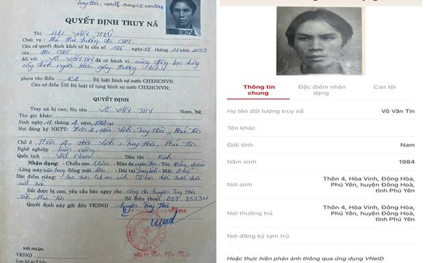 Ra quyết định truy nã Võ Văn Tin SN 1984