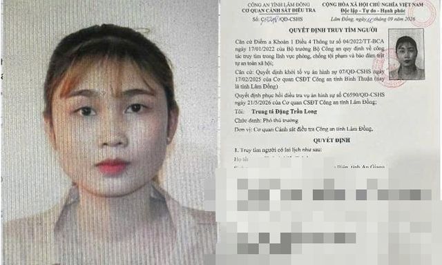 Công an truy tìm Huỳnh Việt Trinh SN 2002