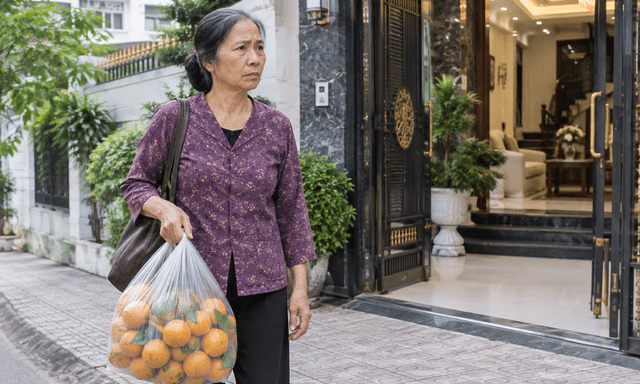 Mang chục cân cam quê lên biếu thông gia giàu có, người phụ nữ rơi nước mắt khi nghe một câu nói