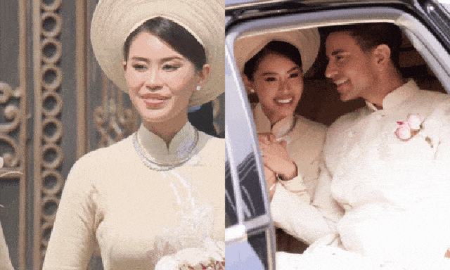 Cô dâu Tiên Nguyễn đẹp miễn chê bên chồng gốc Dubai, soi cận 2 chiếc vòng trên cổ mà loá cả mắt