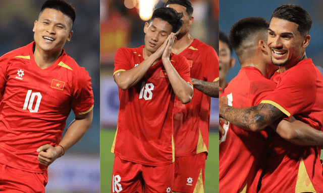 Ảnh: Đội tuyển Việt Nam 3 lần ăn mừng bàn thắng chỉ trong hiệp 1, cựu sao Ngoại hạng Anh cũng phải 