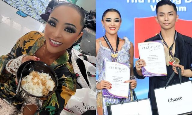 Kiện tướng Thu Hương chỉ ăn cơm Việt Nam với ruốc cũng nhảy cực khoẻ, cùng Phan Hiển giành 3 HCV Đông Nam Á