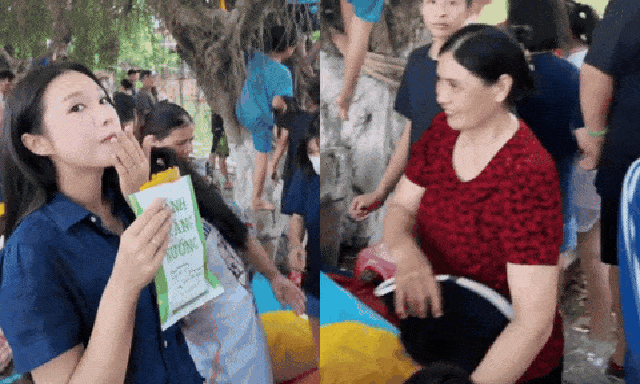 Tiểu thư Hà thành Doãn Hải My về quê chồng đi hội làng, ăn quà vặt, thái độ của mẹ Văn Hậu gây chú ý