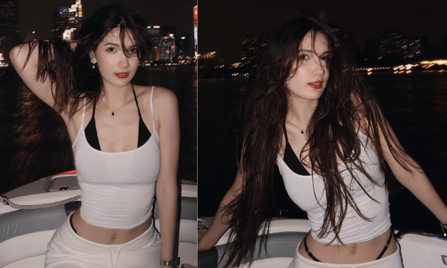 Em gái người mẫu của thủ môn Lâm Tây khoe visual mỹ nhân trên du thuyền, body 