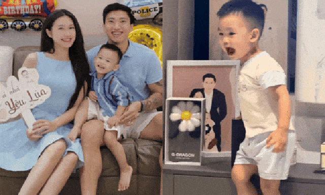 Quý tử nhà Đoàn Văn Hậu - Doãn Hải My chuẩn 
