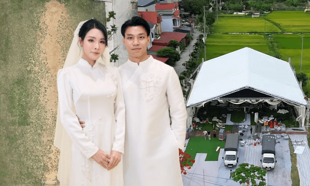 Văn Thanh dựng rạp cưới trên sân bóng, đèn lên lung linh 