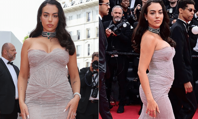 Vợ sắp cưới của Ronaldo gây choáng trên thảm đỏ LHP Cannes: Diện váy bó sát khoe body đẫy đà, dát kim cương sang chảnh hết mức