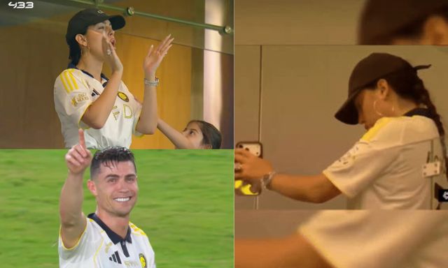 Georgina khoe visual sáng bừng bế con cổ vũ Ronaldo, mặc đơn giản vẫn sexy chiếm trọn 