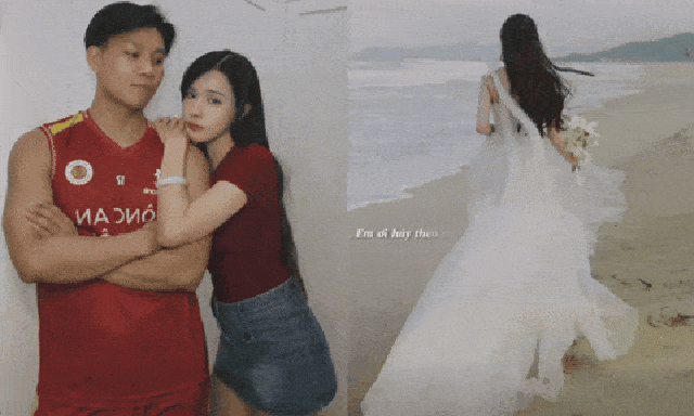 Tuyển thủ Văn Thanh và vợ tiểu thư 