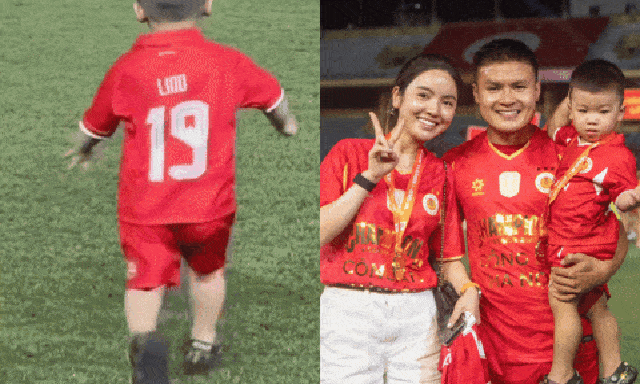 3,5 triệu người xem con trai Quang Hải lon ton chạy về phía bố, được bố đeo huy chương vô địch, Quốc tế thiếu nhi trọn niềm vui