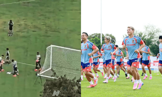 ĐT Nhật Bản gặp cảnh sân vận động lồi lõm, ổ gà ở World Cup phải bỏ dở giữa chừng buổi tập 