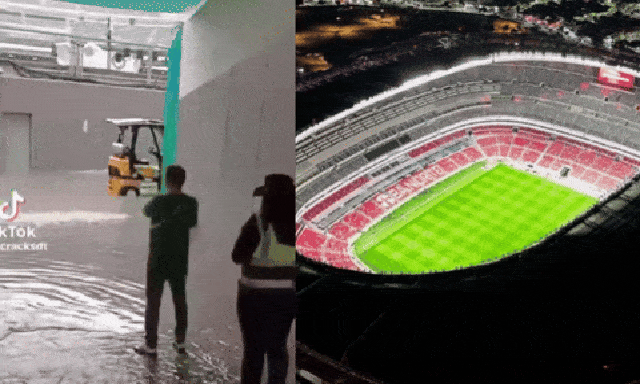 Xôn xao hình ảnh SVĐ huyền thoại Estadio Azteca xuất hiện tình trạng ngập nước chỉ 48 giờ trước lễ khai mạc World Cup 2026