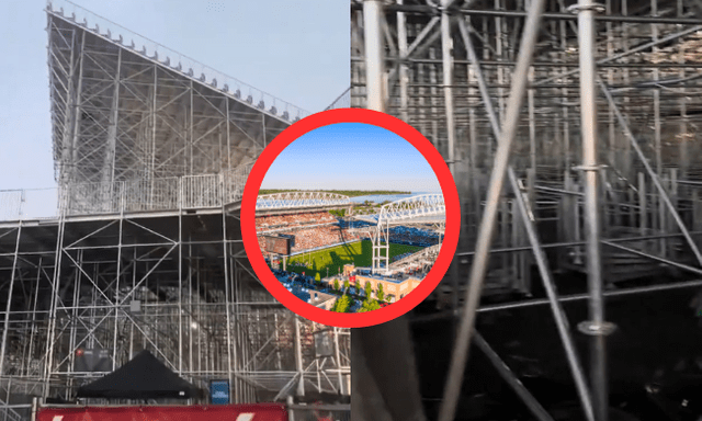 Không thể tin nổi đây là SVĐ tổ chức World Cup 2026: Đầy rẫy khung giàn giáo dột nát, CĐV liều lắm mới dám ngồi