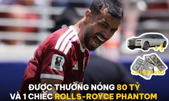 Cầu thủ Qatar ghi bàn lịch sử ở World Cup được thưởng nóng 79 tỷ đồng cùng siêu xe Rolls-Royce, thực hư thế nào?