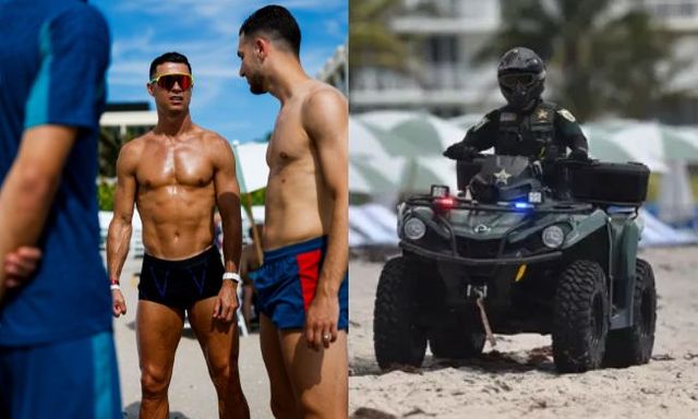 Ronaldo bị an ninh ngăn xuống tắm biển vì sức hút quá khủng khiếp khiến bãi biển đông cứng 