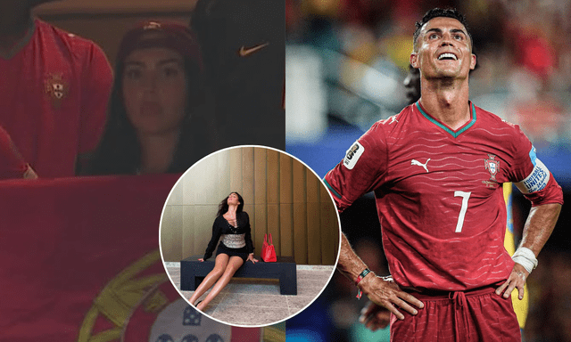 Nàng WAG Georgina diện đầm xẻ sâu nóng bỏng sang Mỹ cổ vũ Ronaldo nhưng siêu sao lại bị 
