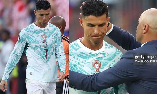 Ghi bàn rồi bị thay ra khỏi sân, Ronaldo lộ vẻ cau có gây bàn tán