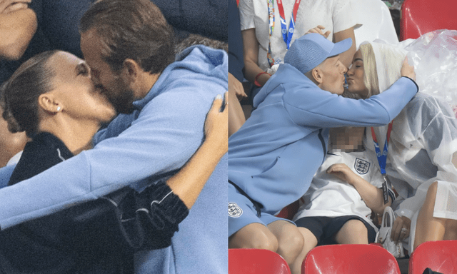 Harry Kane ôm hôn vợ trên khán đài, dàn sao tuyển Anh đoàn tụ gia đình sau chiến thắng nhọc nhằn trước Mexico