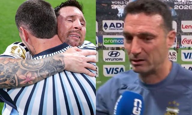Giống Messi, HLV Scaloni bật khóc sau khi Argentina ngược dòng cảm xúc trước Ai Cập, không thể ngẩng đầu trả lời phỏng vấn